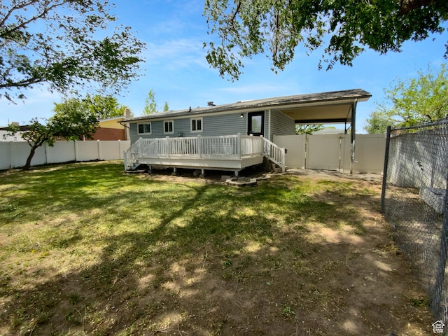 2987 S Eucalyptus Way, West Valley City, UT 84119 - back of house with a wooden deck and a gate