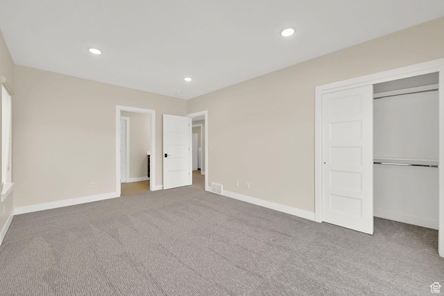 4491 N Seven Bridges Rd, Eden, UT 84310 - unfurnished bedroom with carpet, recessed lighting, baseboards, and a closet