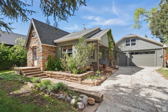 view of front of house featuring stone siding