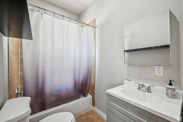 125 W 800 S, Salt Lake City, UT 84101 - bathroom featuring toilet, vanity, shower / tub combo, and tile patterned flooring
