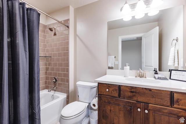 273 N Puerta Dr W, Washington, UT 84780 - bathroom with toilet, shower / bath combo with shower curtain, and vanity