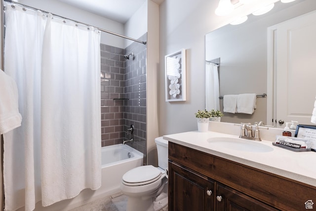 273 N Puerta Dr W, Washington, UT 84780 - full bath featuring toilet, shower / bathtub combination with curtain, and vanity