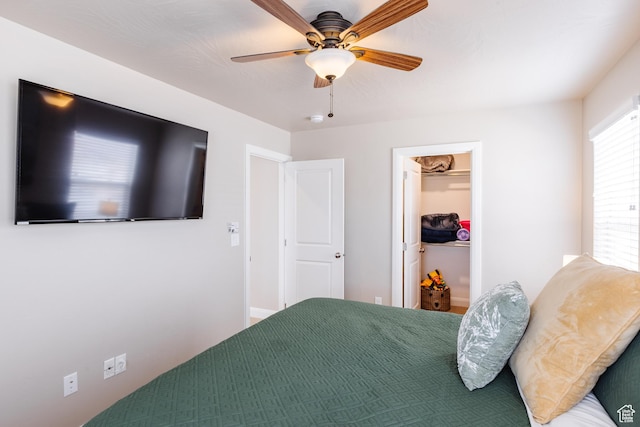 273 N Puerta Dr W, Washington, UT 84780 - bedroom featuring ceiling fan and a spacious closet