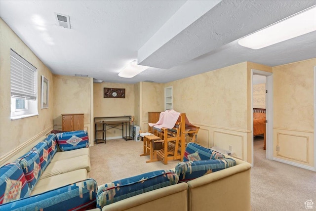 561 E 2780 N, Provo, UT 84604 - living area with carpet floors, wainscoting, and a decorative wall