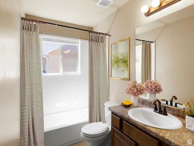 5117 W Fortrose Dr, Herriman, UT 84096 - full bath featuring toilet, vanity, and shower / bath combination with curtain
