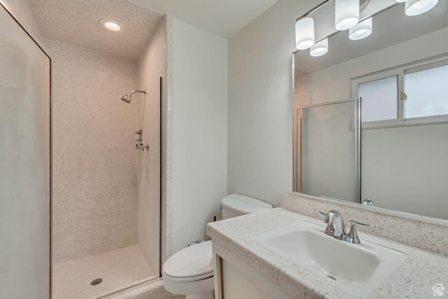 1597 W 1050 N, Provo, UT 84604 - full bath featuring toilet, a stall shower, recessed lighting, and vanity