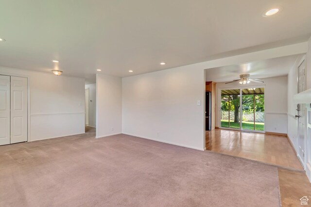 1597 W 1050 N, Provo, UT 84604 - empty room featuring ceiling fan, recessed lighting, light colored carpet, and baseboards