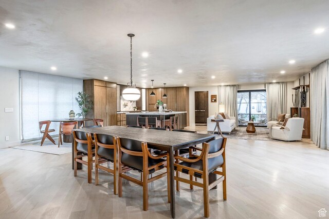 4279 S Lares Cir, Salt Lake City, UT 84124 - dining space featuring recessed lighting and light wood-style floors