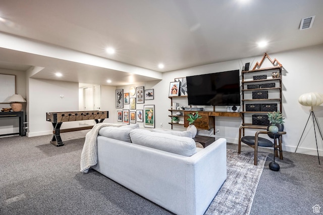 4279 S Lares Cir, Salt Lake City, UT 84124 - living area featuring carpet, recessed lighting, and baseboards