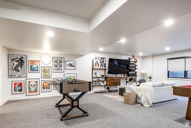 4279 S Lares Cir, Salt Lake City, UT 84124 - carpeted living room featuring recessed lighting