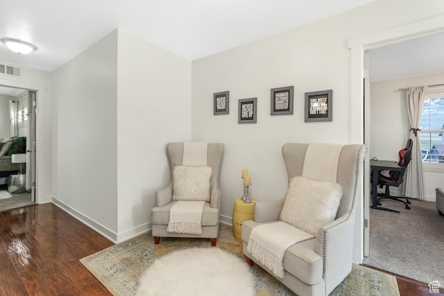 9559 S Lea Heather Way, West Jordan, UT 84081 - sitting room featuring baseboards, wood finished floors, and a desk