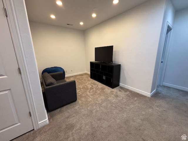 2706 W Falcon Ridge Way, Lehi, UT 84043 - living area featuring carpet, recessed lighting, and baseboards