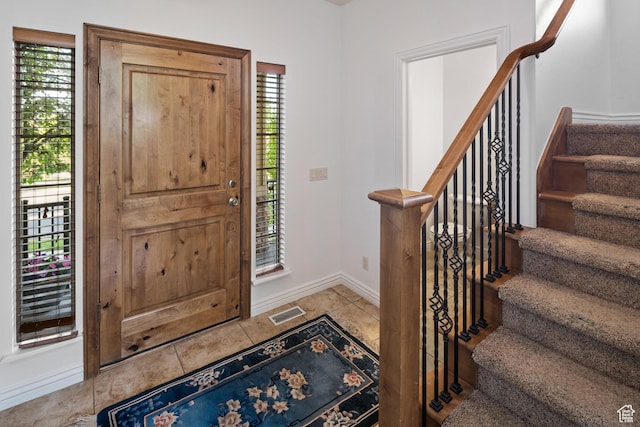 2706 W Falcon Ridge Way, Lehi, UT 84043 - tiled foyer with stairway and baseboards