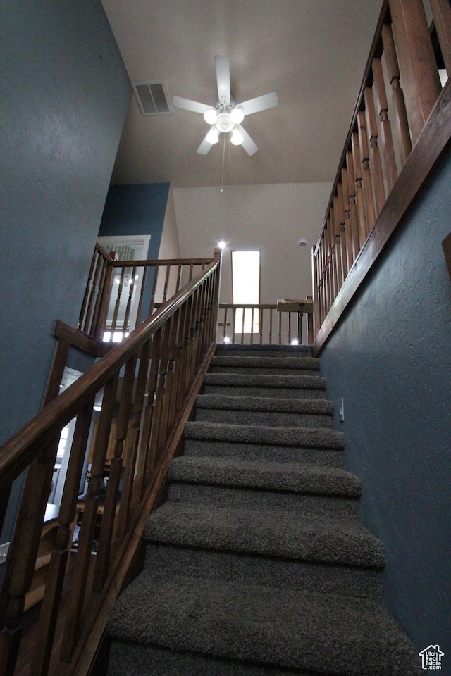 463 E 200 N, Mapleton, UT 84664 - stairway featuring ceiling fan