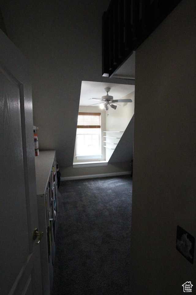 463 E 200 N, Mapleton, UT 84664 - unfurnished bedroom with dark carpet and ceiling fan