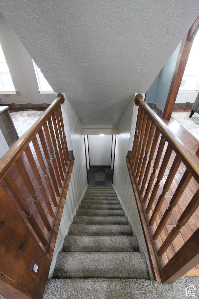 463 E 200 N, Mapleton, UT 84664 - staircase with plenty of natural light and a textured ceiling