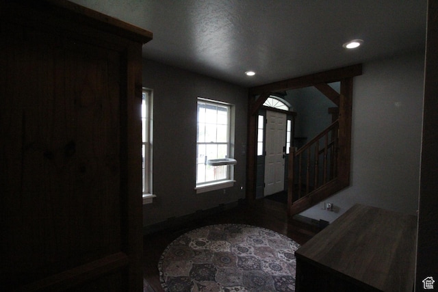463 E 200 N, Mapleton, UT 84664 - foyer featuring stairway, recessed lighting, and wood finished floors
