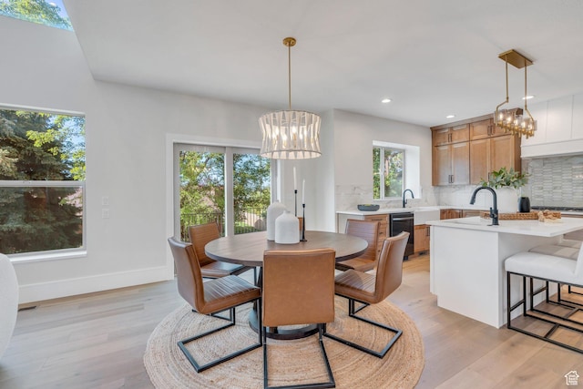 1309 W 1870 N, Provo, UT 84604 - dining room with a chandelier, light wood-style flooring, recessed lighting, and baseboards