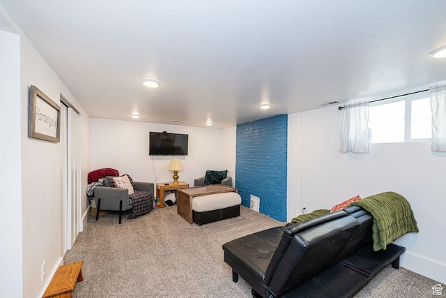 141 W 400 N, Logan, UT 84321 - living area featuring carpet flooring and recessed lighting