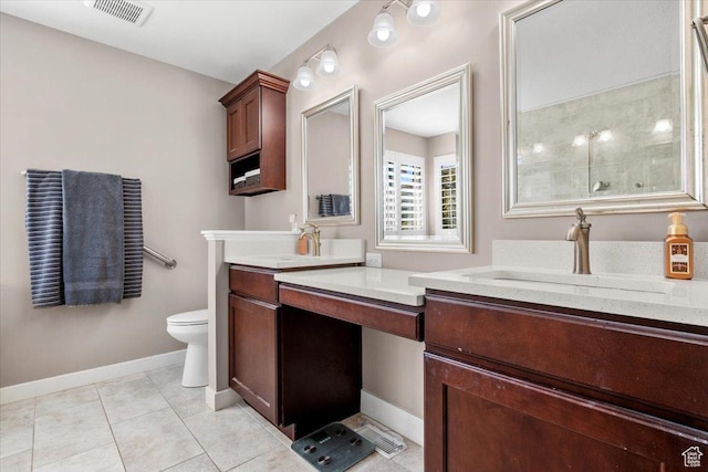 10539 S Haven View Ct W, South Jordan, UT 84095 - full bath featuring vanity, toilet, baseboards, tile patterned floors, and a shower