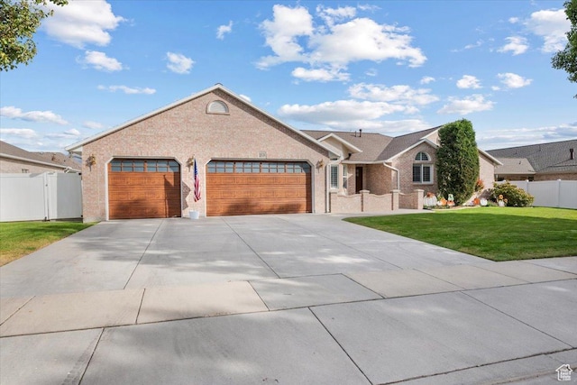 10539 S Haven View Ct W, South Jordan, UT 84095 - single story home with driveway, a garage, brick siding, and a gate