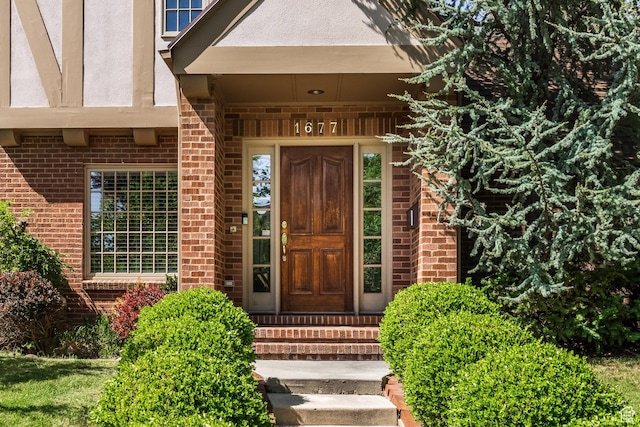 1677 E Yalecrest Ave, Salt Lake City, UT 84105 - view of exterior entry with brick siding