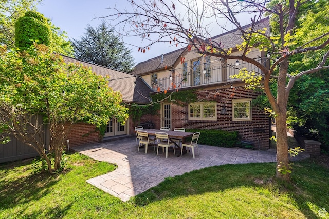 1677 E Yalecrest Ave, Salt Lake City, UT 84105 - view of patio / terrace with french doors and a balcony