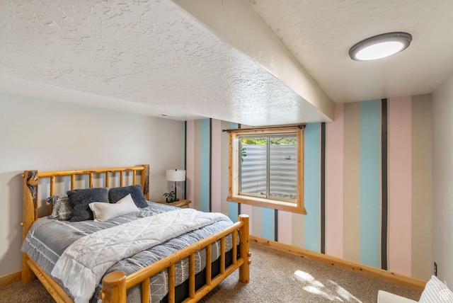 2013 N River View Cir, Huntsville, UT 84317 - bedroom with carpet, baseboards, and a textured ceiling