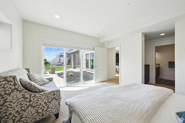 732 S Nebo Cir, Woodland Hills, UT 84653 - bedroom featuring access to outside and recessed lighting