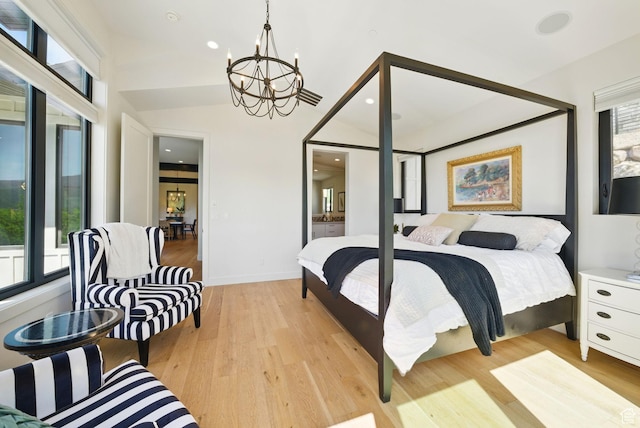 732 S Nebo Cir, Woodland Hills, UT 84653 - bedroom featuring a chandelier and light wood-style flooring