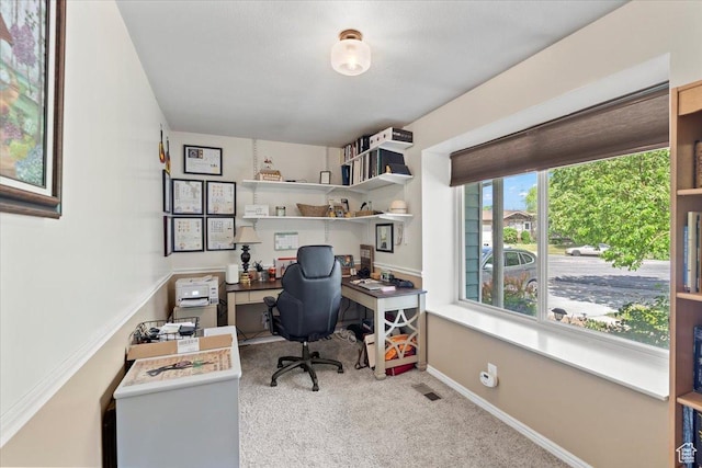 office featuring carpet flooring and baseboards