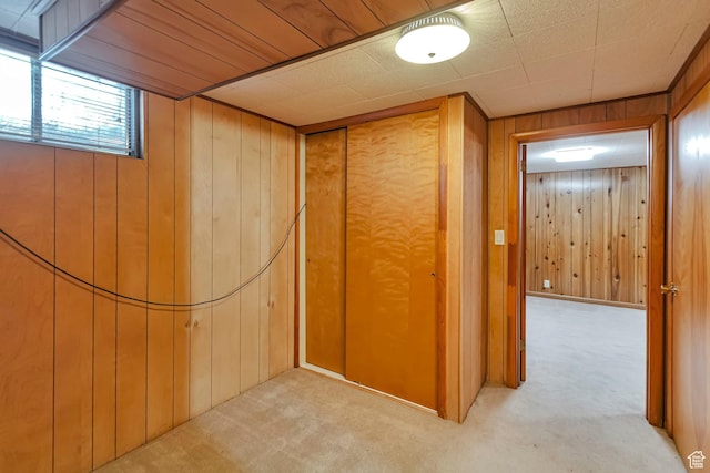 274 N 400 E, Hyde Park, UT 84318 - hallway featuring wood walls and carpet floors