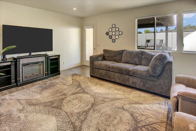 5812 Club View Ln, South Ogden, UT 84405 - living area with wood finished floors, recessed lighting, and baseboards
