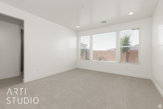 3551 E 3050th St S, St George, UT 84790 - spare room with light carpet, recessed lighting, and baseboards
