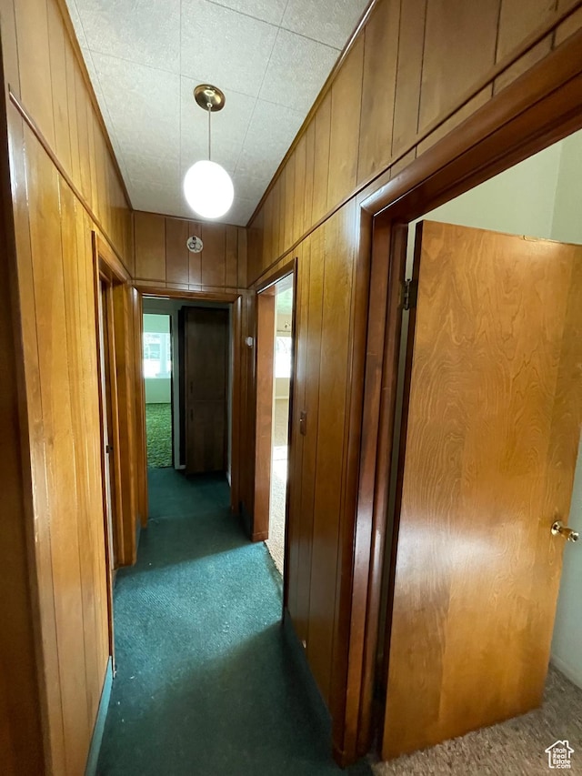 15 E Main, Wellsville, UT 84339 - corridor featuring carpet floors and wooden walls