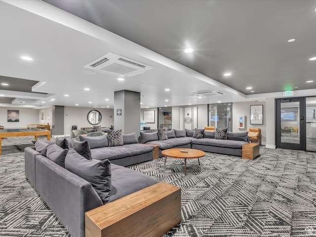 community lobby featuring recessed lighting