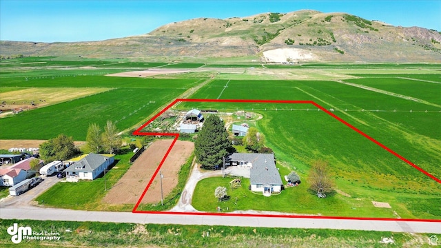 1317 S 400 E, Trenton, UT 84338 - view of rural area with property parcel outlined and a mountain backdrop