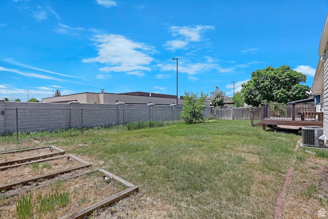621 W 920 N, Orem, UT 84057 - view of yard with a garden, central AC, and a deck