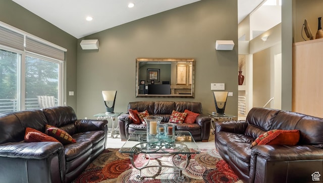 10804 S Lostwood Dr, Sandy, UT 84092 - living area with lofted ceiling and recessed lighting