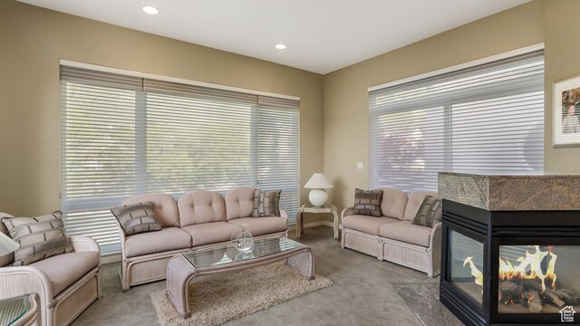 10804 S Lostwood Dr, Sandy, UT 84092 - carpeted living room featuring recessed lighting