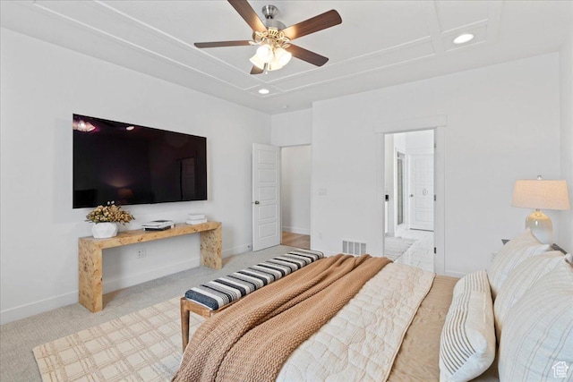 13741 S 3870 W, Riverton, UT 84065 - bedroom featuring recessed lighting, baseboards, carpet, and a ceiling fan