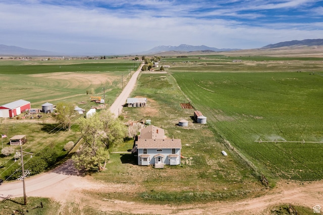 overview of rural landscape featuring a mountainous background