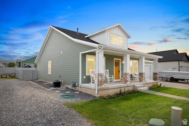 40 E 920 N, Santaquin, UT 84655 - view of front of home with covered porch, board and batten siding, and an attached garage