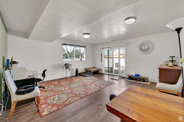 980 Woodstock Dr, North Salt Lake, UT 84054 - office with wood finished floors, a textured ceiling, and baseboards