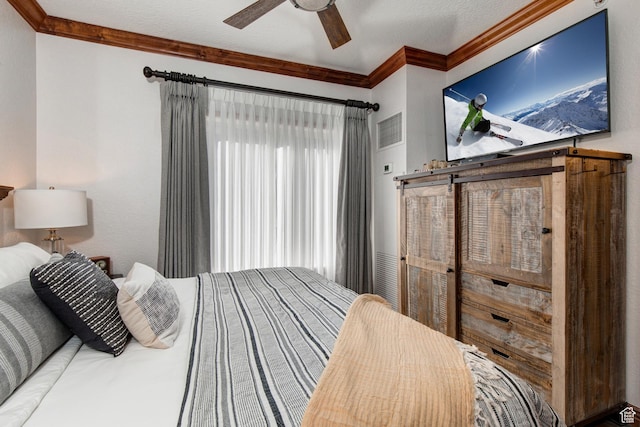 3000 Canyons Resort Dr Unit 3716, Park City, UT 84098 - bedroom with crown molding and a ceiling fan