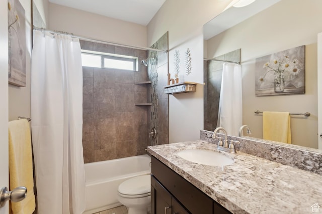 9288 N Harmony Way, Eagle Mountain, UT 84005 - full bathroom with toilet, vanity, and shower / bath combo with shower curtain