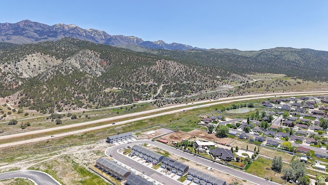 bird's eye view of a mountain backdrop