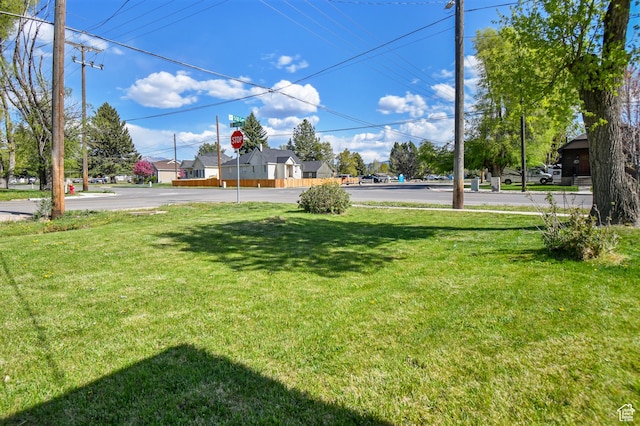 view of grassy yard