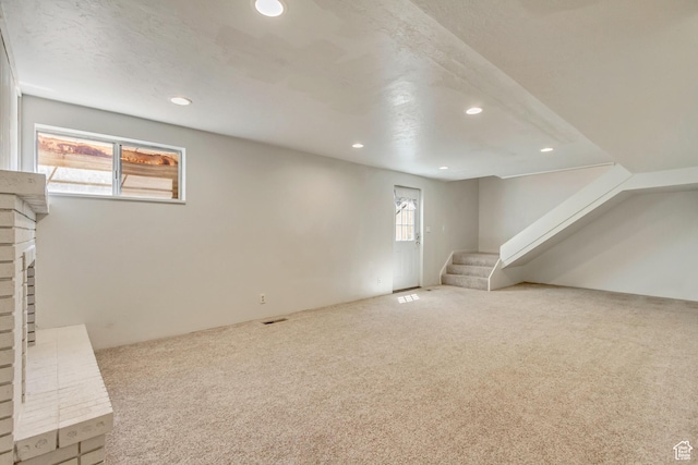 1145 S 350 W, Orem, UT 84058 - below grade area featuring carpet flooring, recessed lighting, and stairway