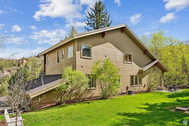 3339 W Big Spruce Way, Park City, UT 84098 - back of house with a lawn, central AC unit, and a patio area